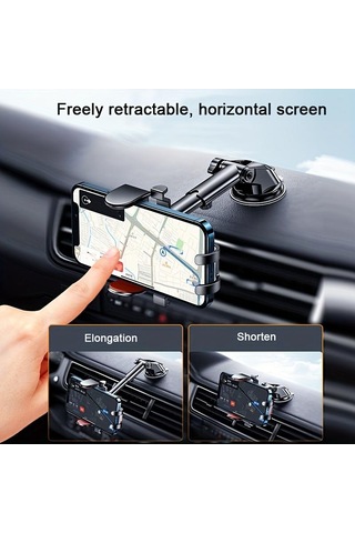 1 Adet Sucker Araç Montaj Standı Gps Araba Telefon Tutucu Uzatılabilir Kol İle Kırmızı