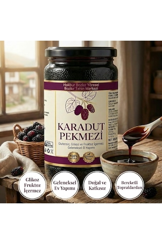 Bozkır Tahin Merkezi Doğal & Katkısız Karadut Köy Pekmezi 800 G