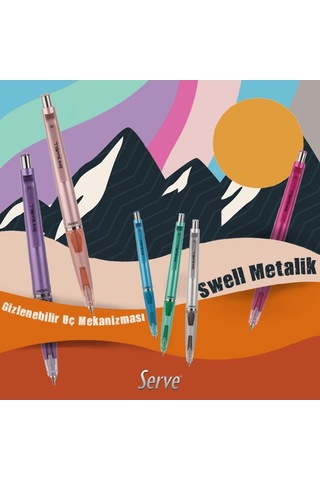 Swell Mekanik Kursun Kalem Metalik Roze 07mm