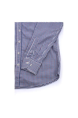 Giant Kareli Uzun Kol Erkek Gömleği - Modern Fit Lacivert