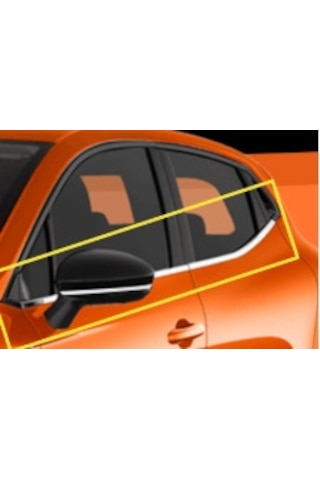 Renault Uyumlu Clio 5 2019- Cam Çıtası Paslanmaz Çelik 4 Parça