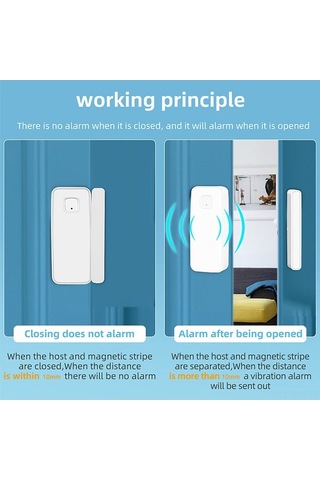 Supermarket1 Tuya Akıllı Kapı Pencere Sensörü, Uzaktan Kontrol, Alarm, App İle Ev Güvenliği