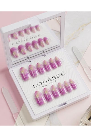 Louésse Berry Mist Takma Tırnak 12 Li Pembe Mor Geçişli Fresh Nail Set