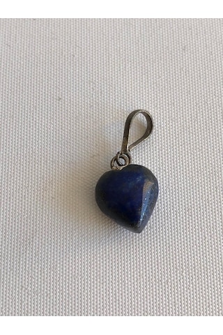 Doğal Lapis Lazuli Taşı Kalp Kolye Ucu 1,1 1,4 CM