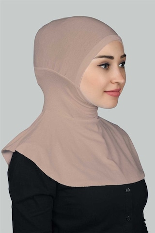 Altobeh Kadın Tesettür Pratik Boyunluklu Hijab - Sporcu Bone Pudra