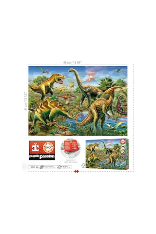 Educa 500 Parça Jurassic Oyun Alanı Puzzle - 19903 - Jurassic Playground