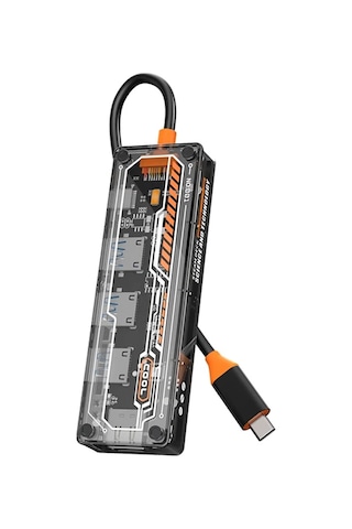 Ally 5in1 Type-c To Usb3.0 + Usb2.0 2 + Type-c Pd 100w + Hdmı Çoğaltıcı Transparan Hub- 5775 Şeffaf 2