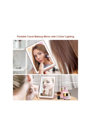 Valkyrie Katlanabilir Led Işıklı Makyaj Aynası Pembe