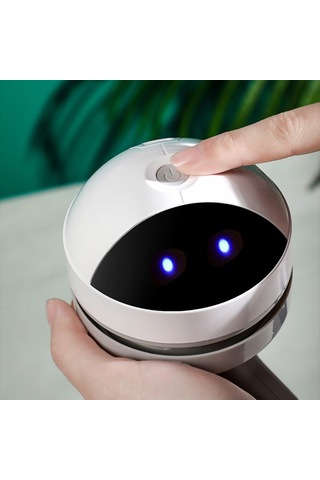 Teltree M19 Mini El Tipi Masaüstü Süpürge - Şarjlı, Taşınabilir - Gümüş Kırıntıları Temizleyici, Dahili Li-poly Batarya