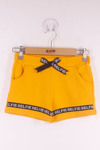 Toontoy Kız Çocuk Serfie Şeritli Cepli Şort Hardal