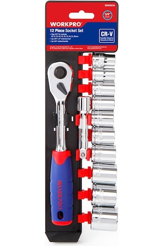 Workpro Wp202557 12 Parça 3/8 Cr-v Metrik Profesyonel Lokma Takımı