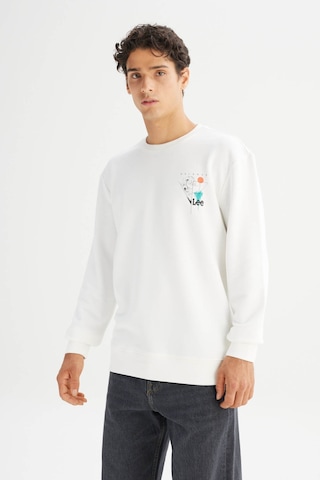 Lee Regular Fit Baskılı Beyaz Erkek Sweatshirt L2520361102 Beyaz