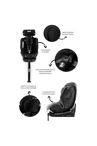 Kanz Highline Pro İ-size Oto Koltuğu Siyah