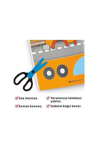 Kes Yapıştır Makaslı Set (Makas Hediyeli)