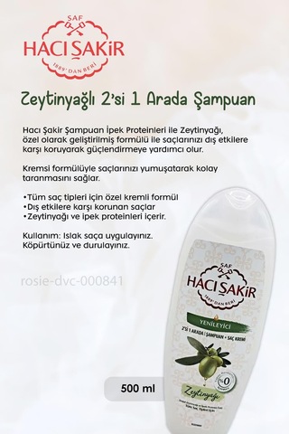 Hacı Şakir Hindistan Cevizi Şampuan 500 Ml, Zeytinyağlı Şampuan 500 Ml Ve Rosıe