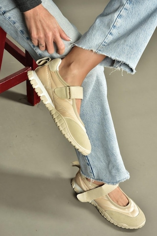 Fox Shoes V312651304 Bej Kumaş Bantlı Günlük Kadın Ayakkabı Bej