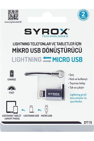 Syrox Micro Usb Den Apple Uyumlu iPhone Lightning Ye Dönüştürücü Dt15 N11.37973