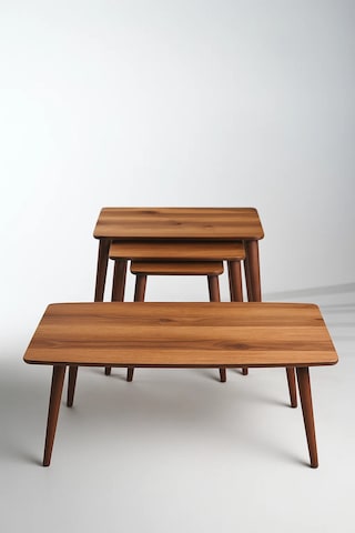 İstanbul Orta Sehpa Ve 3'lü Zigon Sehpa Seti Ahşap/urartu