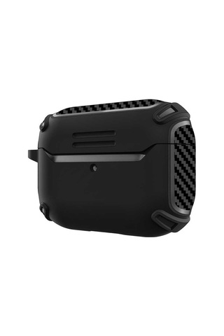 Apple Uyumlu AirPods Pro Kılıf Sert Armor Karbon Görünüm A26