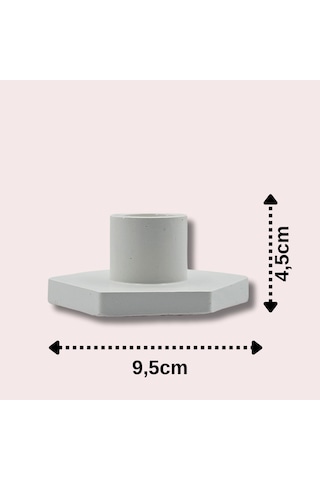 Lumen Dekoratif 2'li Mumluk & Şamdan Seti El Yapımı Obje Minimalist Tasarım Beyaz