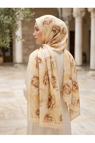 Camellia Scarfs Rossa Desen Soft Şal Tereyağ Sarısı - Zarif Ve Rahat Stil Tereyağı Sarısı