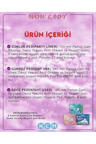 Wow Lady Hijyenik Ped Set