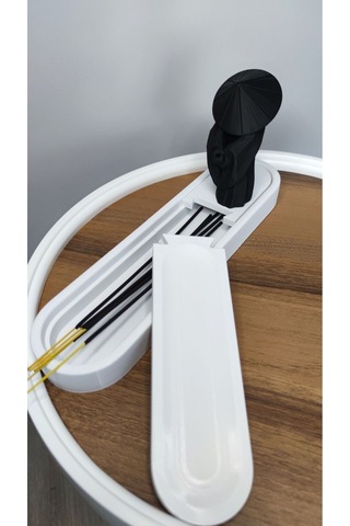 Tütsülük, Oda Kokusu Tütsülük Samuray Şeklinde Dekoratif Biblo Hediyelik Çubuk Tütsülük Siyah