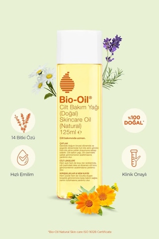 Bio Oil %100 Natural Çatlak Karşıtı & Leke Karşıtı Nemlendirici Doğal Cilt Bakım Yağı 125 ML