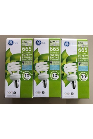 3 Adet General Elc. E 14 Tasarruflu Lamba 12w 55w 665 Lümen 65