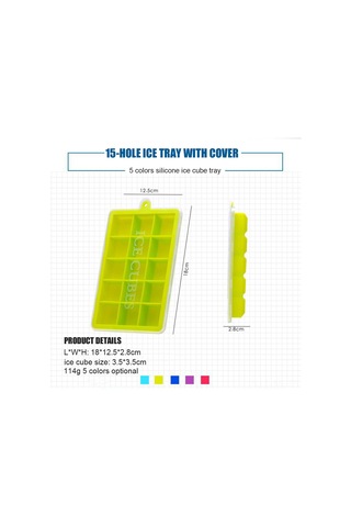 Xiyyadms 15 Delikli Silikon Buz Kübü Kalıbı, Isıya Dayanıklı, Geri Çekilebilir Kapaklı, Kolay Çıkarım, Dondurma/pasta/çikolata/bebe Gıdası Hazırlama, Pembe Çok Renkli
