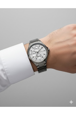 For Motion Erkek Kol Saati Gümüş Renk, Metalik Kadran - Fm.13500fm.03, 2 Yıl Garantili Gümüş