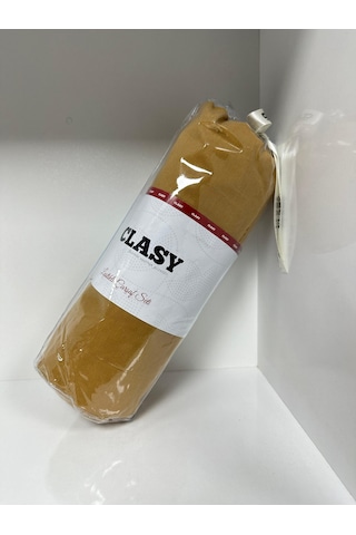 Clasy Ranforce Lastikli Çarşaf Seti Tek Kişilik Düz Hardal Çok Renkli