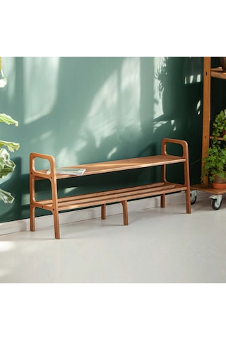 Woodesk Ponte Ahşap, Ayakkabılık Ve Raf Sistemi, 150x65, Tik Renk Teak