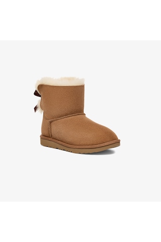 Ugg Mini Bailey Bow Çocuk Kahverengi Bot Düz 1017397k Kahverengi