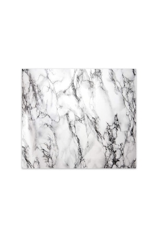 Decorita 10001507001 Beyaz Mermer Görünümlü Cam Ocak Arkası Koruyucusu, 49,5cm X 76cm