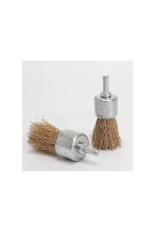 Çelik Tel Fırça Uçlu Kalem Metal Parlatma Fırçası 25mm Saçaklı Matkap Ucu Tel Fırça