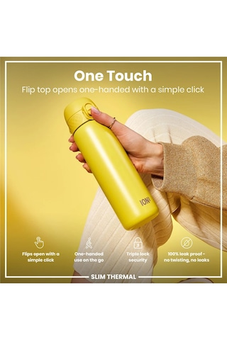 Ion8 - İnce Su Termosu - Sarı - 500 Ml - Sızdırmaz