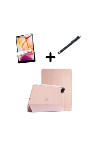 Apple Uyumlu iPad Pro 11 1. 2. 3. 4. Nesil Kılıf Set Pu Deri Smart Tablet Kilifi Ekran Koruyucu + Kalem Kılıf
