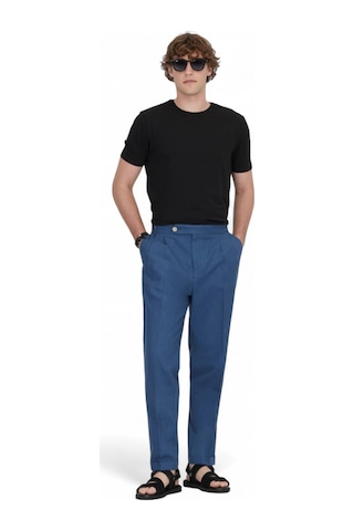 Kip İndigo Dokuma Carrot Fit Casual Pamuk Karışımlı Pantolon İndigo