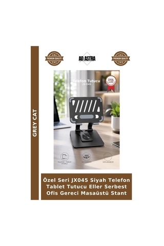 Özel Seri Jx045 Siyah Telefon Tablet Tutucu Eller Serbest Ofis Gereci Masaüstü Stant