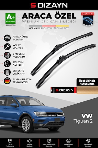 S-dizayn Vw Tiguan 2 Ön Cam Silecek Seti 2016-2024 Premium Araca Özel 65-53 Cm A+ Kalite