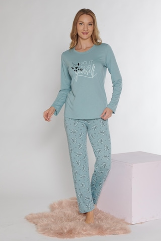 Uzun Kol Pijama Takımı Viskon Alperi 790-37 Mint