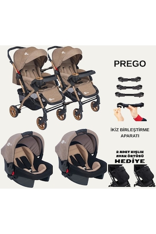 İkiz Bebek Arabası Çift Yönlü Bebek Arabası Sallanır Taşıma Puset İkiz Birleştirme Aparatlı