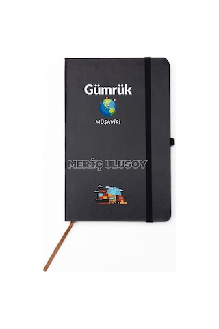 Gümrük Müşavirlerine Özel Kişiye Özel Deri Kapak Hediyelik Defter Siyah