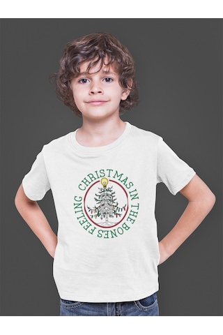 Bumeta Feeling Chiristmas İn The Bones Çocuk Tişört T-shirt Beyaz