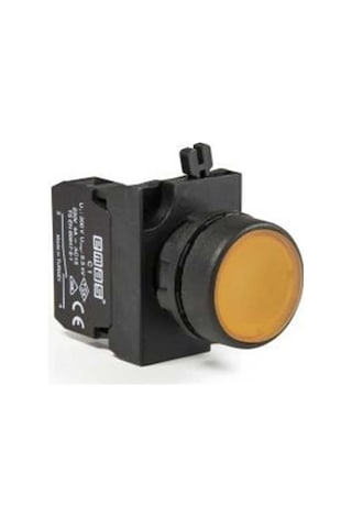 Emas Cp100ds Cp Serisi Plastik 1no Yaylı Düz Sarı 22 Mm Buton