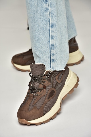Fox Shoes R312510504 Kahverengi Kumaş Kadın Spor Ayakkabı Sneakers Kahverengi