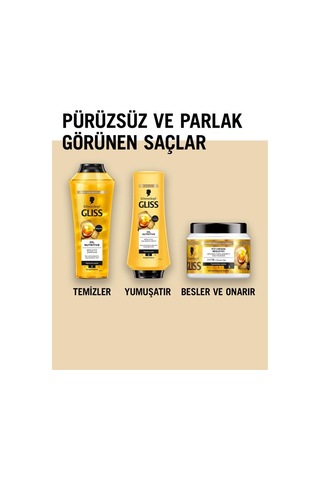 Gliss 4'ü 1 Arada Besleyici & Yeniden Yapılandırıcı Saç Bakım Maskesi Ultimate Oil 2 x 400 ML