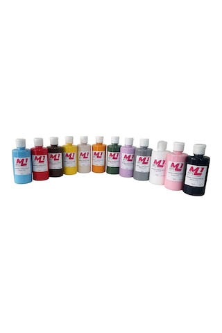 M1 Art Vernikli Akrilik Boya 140 ML 12'li Set Ana Renkler