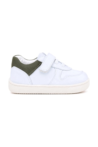 Rakerplus Bob Beyaz Nubuk Haki Hakiki Deri Bebek Sneaker Ayakkabı